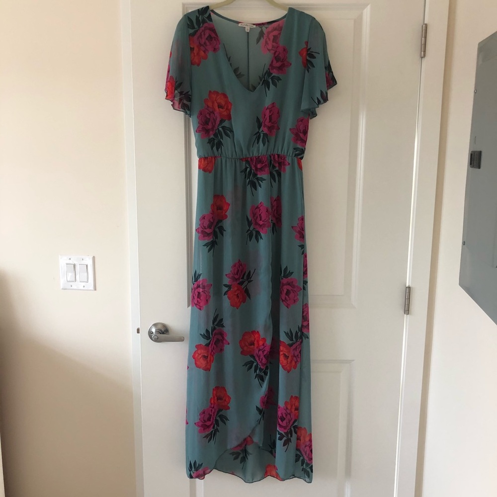 Turquoise Floral Maxi Dress